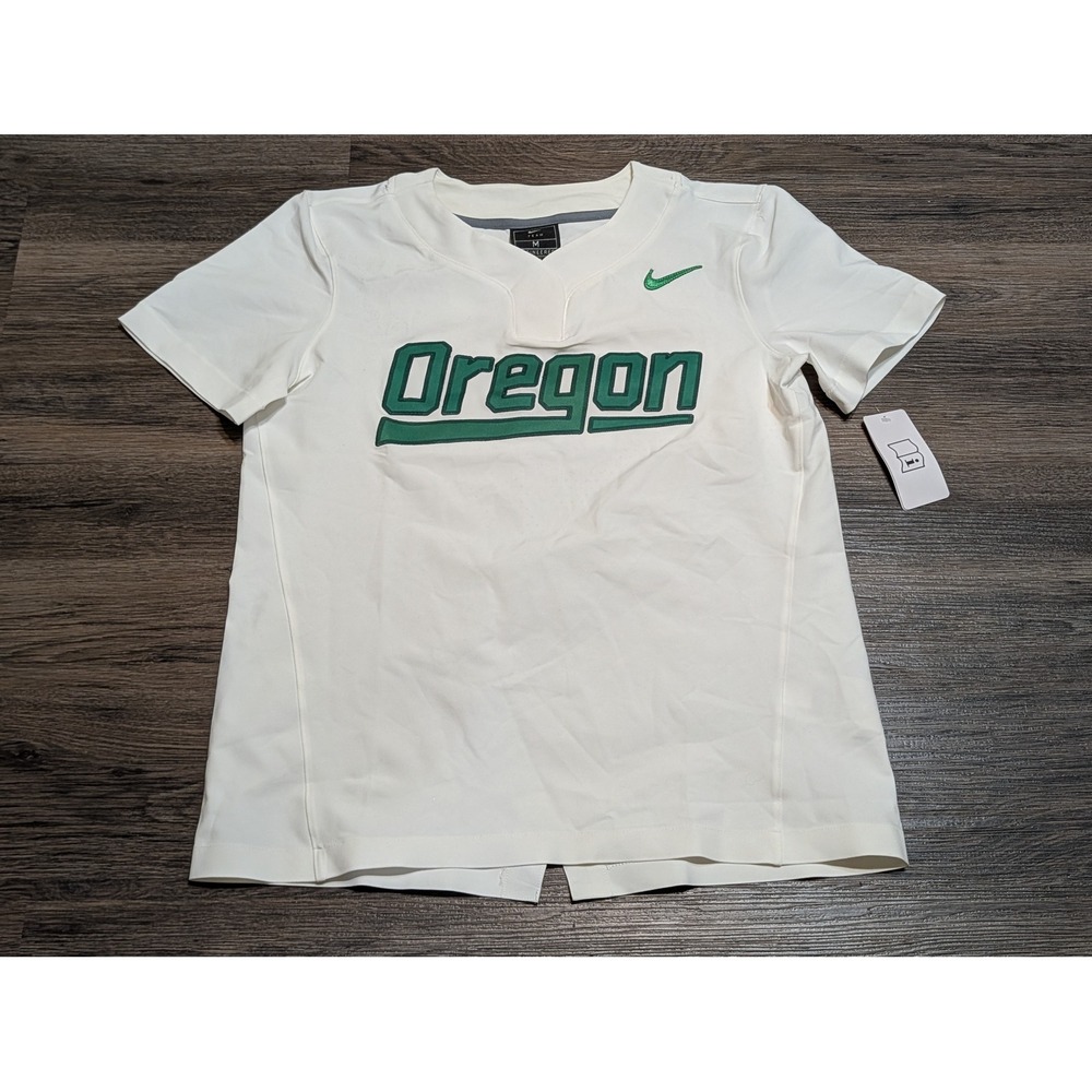 Nike Oregon Ducks Jersey T-Shirt Mens Medium White Green AV6783-100 New